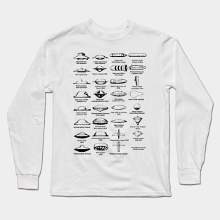 UFO Types Chart Black Long Sleeve T-Shirt